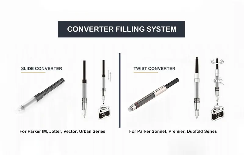 Parker Fountain Pen Standard Slide Converter Standard Twist Fill