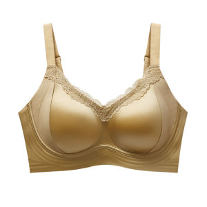 【OFFICIAL】Veimia Satin Push-Up Bra Seamless Shaping Bra Camellia Nourishing Cup Bra Womens Bra Wire-Free Comfortable Bra Thin BraDelicate Lace W-shaped Lingerie
