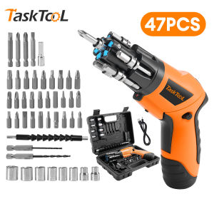 TASKTOOL Mini Electric Screwdriver Set 1300mAh Lithium Battery 3.5NM Cordless Drill Folding Storage Design With Tool Box