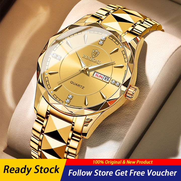 Montre à quartz en acier inoxydable pour hommes BINBOND (Burkina faso