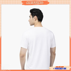 Áo thun nam ARISTINO chính hãng màu trắng trơn -  cotton cổ tròn siêu mềm mát | AC22