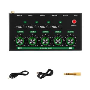 4 Channel Auditory Mixer Portable Metal Design Professional Sound Quality Multiple Device Compatibility