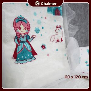 Handuk Bayi Chalmer Ukuran 60 x 120 cm Handuk Bayi Lembut Print Anak Karakter