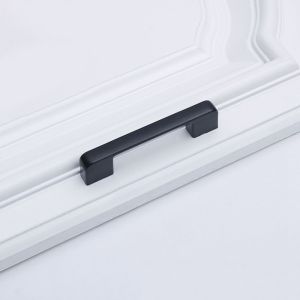 ODZ5L U Type Black Aluminum Alloy Kitchen Cabinet Drawer Pulls Furniture Handle Door Knob Hardware
