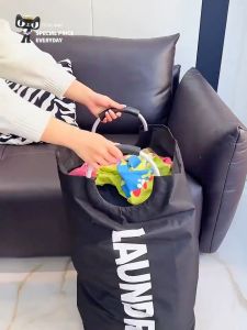 Collapsible Laundry Basket Foldable Storage Hamper Oxford Fabric Large Capacity Waterproof Durable for Bathroom Bedroom Clothes Organizer with Handle Space Saving Portable Heavy Duty for Home