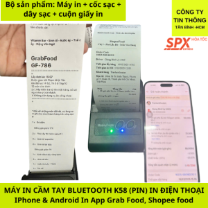 Máy in bill bluetooth nhận order GrabFood Sfood in bill