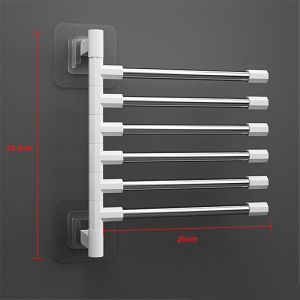RESIGH FASHION Organizer Save Space Kitchen Bathroom Wall Mounted Bracket 2-8-Bar Towel Hanger Hanging Holder Rotatable Towel Rack