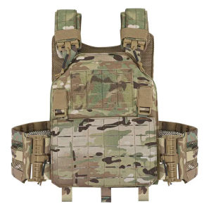 2024KRYDEX เสื้อกั๊กยุทธวิธี Cut MOLLE Panel Paintball Outdoor Vest Plate Carrier Gear Ranger Green Black Vest