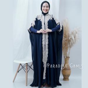 Baju Gamis Kaftan Wanita Ceruty Bordir Pesta Kondangan Mewah Ibu Ibu Jumbo