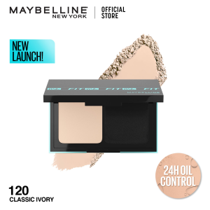 Maybelline Fit Me Matte + Poreless Powder Foundation - SPF44 24H Oil Control Powder Long-Lasting Makeup Oily Skin Foundation Shine-Free Face Powder 24H Wear Pore Minimizing Lightweight Coverage