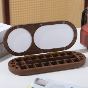 Empty Watercolor Palette Black Walnut Pigment Box College Student Travel Portable Pigment Packing Box Art Supplies