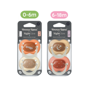 Ty Ngậm Dạ Quang Cho Bé Tommee Tippee Night Glow 0-6 6-18 18-36 Tháng (Vỉ Đôi)