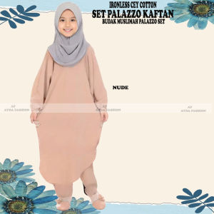 IRONLESS ONE SET SALLY BUDAK SET PALAZZO KAFTAN CEY COTTON IRONLESS CLOTHING Baju Wanita