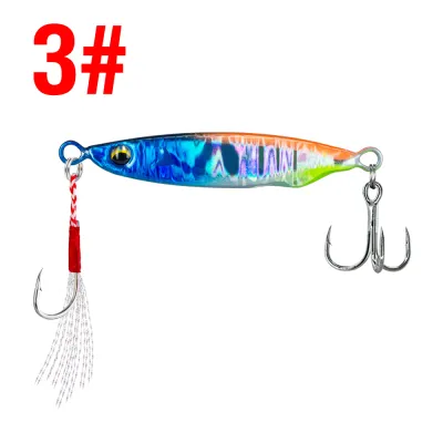 1Pc Metal Jig Sinking 7/10/15/20/25/30g 3D Eyes Casting Lure Laser Fishing Jigging Artificial Hard Bait with Bright Silk Sharp Hooks