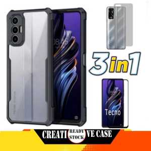 PROMO PAKET 3 INC 1 Case TECNO POVA 5 / POVA 5 PRO / POVA 4 / POVA 4 PRO / POVA NEO 2 / POVA 3 Ultra Slim Shockproof Transparent Premium Softcase Anti Fall