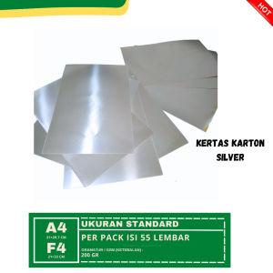 KERTAS KARTON SILVER A4&F4 PERPACK ISI 55 LEMBAR