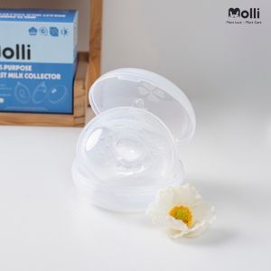 Phễu hứng sữa Molli - Hộp 2 cốc phễu hứng sữa silicon tặng kèm hộp đựng tiện lợi cho mẹ