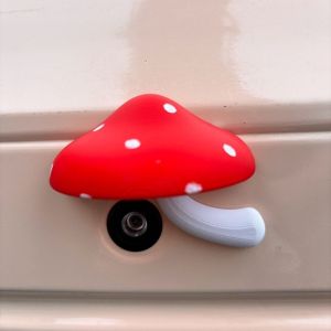 MARBLEX Mushroom Shape Backup Camera Rain Cover Spotted Pattern Cute Style Mushroom Camera Cover Self Adhesive Rear Camera Rain Cover for Car EV Tricycle Auto Accessories