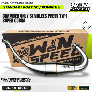 Chamber/Perut Stainlees PRESS SUPER COBRA Knalpot Ninja RR/R/SS UK 39-40-405-41-415-42 WINSPEED
