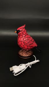 Cardinal Lamp Bedroom Bedside Table Stylish Desk Modern Living Room Usb Led Decor Antique Resin Hotel Creative Design For Bedroom Traditional Red Lamps Light Gift Night Home