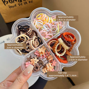 Candy Colored Kids Hair Ties Set Gift Box Rubber Band Headwear Cute Baby High Elasticity Hair Loop