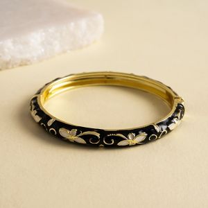 PHANT Enamel Vintage Cloisonne Bangle Traditional Rhinestone Womens Hand Bracelet Bohemian Classic Flower Bangle Ladies