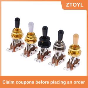 【ZTOYL】 1Pc 3 Way Short Straight Guitar Toggle Switch Pickup Selector With Brass Hat For Electric Guitars Pickups Switch Control Parts