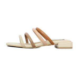 FARADELA Claudias Sandal Wanita Hak 2 cm Teplek Korea Casual Selop Empuk Cewek Kasual 2F01-58