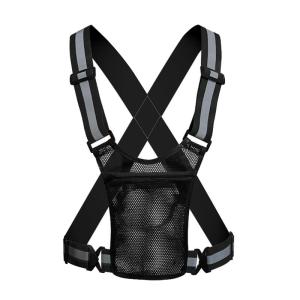 Night Running Vest Light Weight Elastic Safe Vest with Pouches Adjustable Elastic Vest Jackets for Outdoor Cycling Running