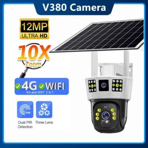 Camera Năng Lượng Mặt Trời Sim 4G - 3 Mắt Xoay 360 Độ Zoom 10x Siêu Nét Độ Phân Giải Cao 12MP - Camera Ngoài Trời Chống Nước Sài Tấm Pin Năng Lượng Mặt Trời Dung Lượng Cao Giám Sát Từ Xa Qua Điện Thoại Đầy Đủ Chức Năng Thông Minh Bảo Hành 12 Tháng
