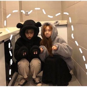 Áo hoddi lông dáng rộng cho nam và nữ