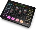 FIFINE AmpliGame SC3 Gaming Audio Mixer, Streaming RGB PC Mixer with XLR Microphone Interface,, Individual Control, Volume Fader, Mute Button, 48V Phantom Power, for Podcast/Recording/Vocal/Game Voice. 