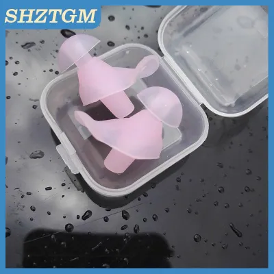 SHZTGM 1 cặp Nút tai bơi không thấm nước với nút tai xoắn ốc silicon mềm đóng hộp được sử dụng để chống ồn ngáy và lặn