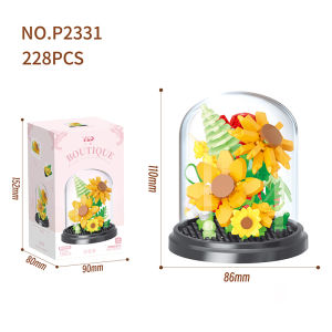 Sunflower building blocks bouquet assembly figure toy girl childrens day souvenir gift office decoration