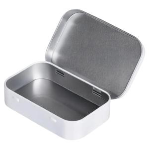 Space Efficient Iron Storage Containers Flips Top Designs Sturdy Tin Boxes for Home Office Daily Use