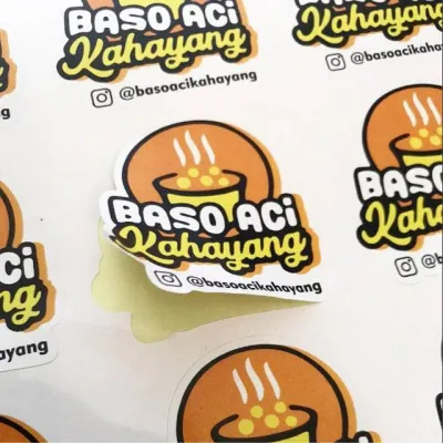 CETAK STIKER CUSTOM CHROMO A3+ FREE CUTTING FREE DESAIN STIKER LOGO JUALAN LABEL KEMASAN MAKANAN
