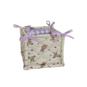 LETOY Cotton Quilted Storage Basket Square Ins Style Sundries Organizing Bag Cute Soft Storage Basket for Home