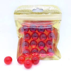 ลูกแก้ว สีแดง 16มิล ลูกแก้วแท้ แช่น้ําได้ไม่ลอก บรรจุ 16 ดวง