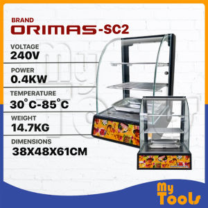 Mytools ORIMAS SC-2/SC5/SC9G Commercial Food Bakery Pastry Warmer Display Showcase Electric 30-85C Pemanas Makanan