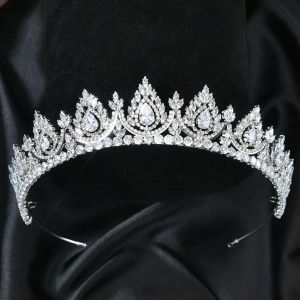 Phụ kiện tóc cưới Pha lê Zircon Vương miện và Vương miện CZ Zirconia Băng đô cho cô dâu Công chúa Nữ hoàng Diadem Trang sức cô dâu2026