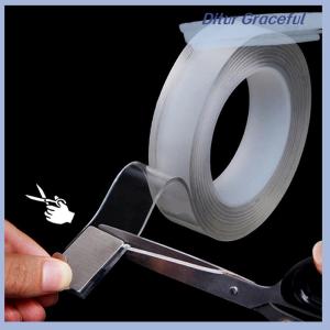 Ditur 1 2 3 5M Nano Tape Double Sided Tape Transparent Reusable Waterproof Adhesive Tapes Cleanable Kitchen Bathroom Supplies Tapes