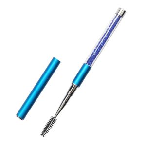 HOMEYOU Round Comb Teeth Grafting Mascara Brush with Cap Adjustable Radian Spiral Mascara Brush Portable Tube Tube Eyelash Brush Women