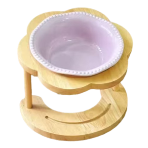 YITAQI Anti Vomiting Ceramic Cat Bowl Anti Slip 15 Degree Inclined Cat Feeding Station Anti-flip Neck Protection Elevated Cat Water Bowl Kitten/Puppy/Bunny