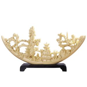 Tượng Điêu Khắc Màu Ngà Phong Thủy Quà Tặng Tân Gia Khai Trương Trang Trí Nhà Cửa