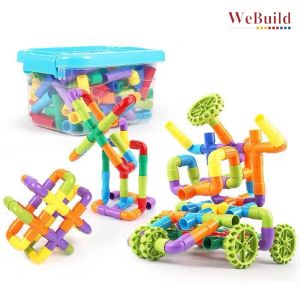 Kids Puzzle Toy Baby Pipe Tunnel Building Blocks 管道拼插积木组装 3-6 years old Educational Toy DIY Assembling Children Permainan WeBuild