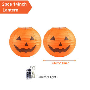 Halloween Pumpkin Lantern Jack O Hanging Paper Lanterns With Lights for Halloween Spooky Home Outdoor Indoor Party Decoration2026