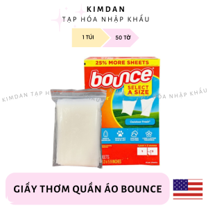 [TÁCH LẺ 50 TỜ] GIẤY THƠM QUẦN ÁO BOUNCE 5IN1 MỸ