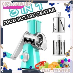 Rotary Grater 3 Sharp Drums Food Blades Shredder Meat Chopper Round Tumbling Box Grinder Sharpper