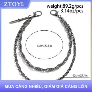 【ZTOYL】 Hiphop Goth sáng tạo mặt dây chuyền Keychain thắt lưng người đàn ông Phụ nữ cổ điển Ví quần Hipster jeans chuỗi trang sức