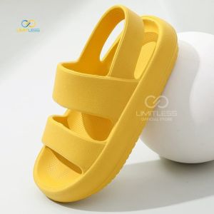 LIMITLESS Sandal Wanita Tali Belakang Empuk Gunung Lalisa Korean Style Slop Cewek Sendal Slide Wedges Terbaru